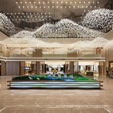 Modern raindrop design project custom made indoor decoration banquet hall art glass pendant chandelier light